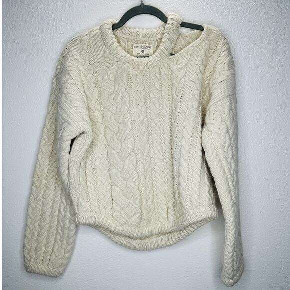 Tempest & Bentley Cream Chunky Knit 100% Wool Long Sleeve Sweater M - Picture 2 of 13